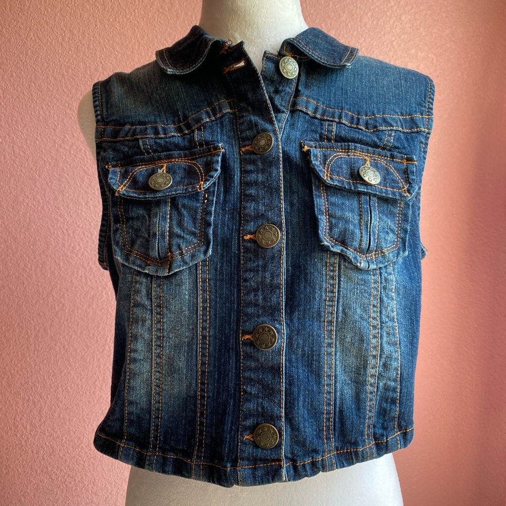 New Look Blue Denim Teen Sz XL Vest